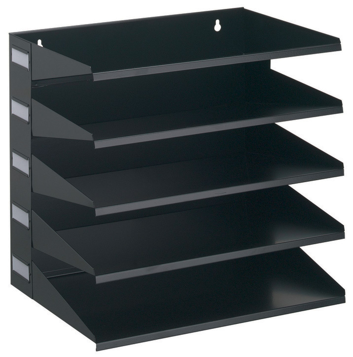 Durable 3360 01 Metalowy sorter do dokumentów 5 półek poziomy czarny