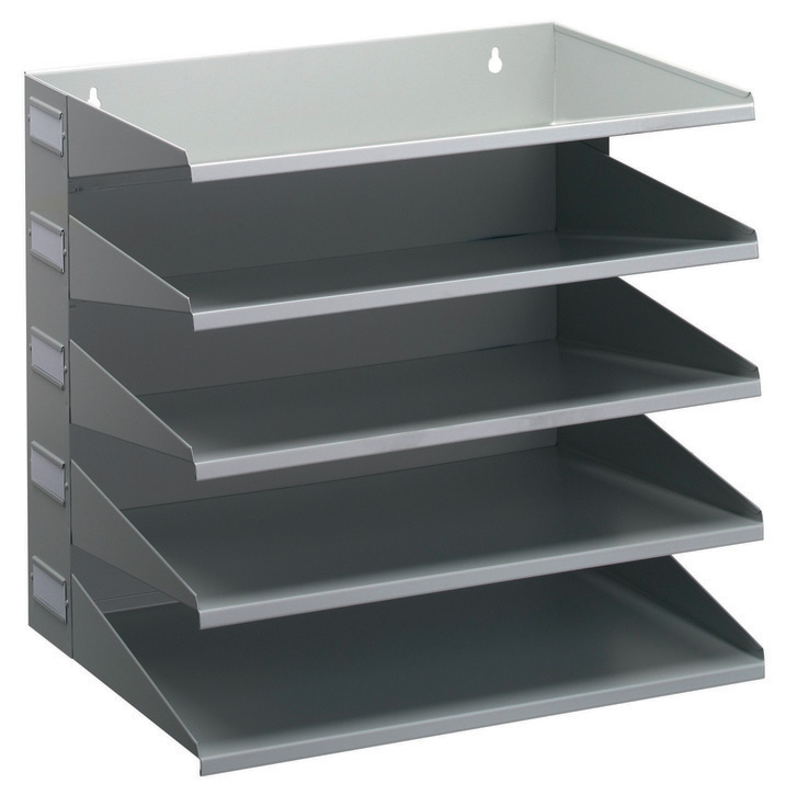 Durable 3360 10 Metalowy sorter do dokumentów 5 półek poziomy szary
