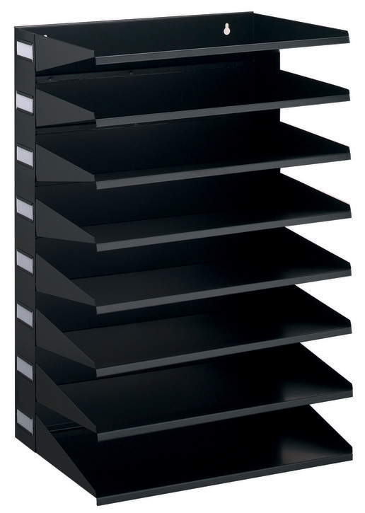 Durable 3361 01 Metalowy sorter do dokumentów 8 półek poziomy czarny
