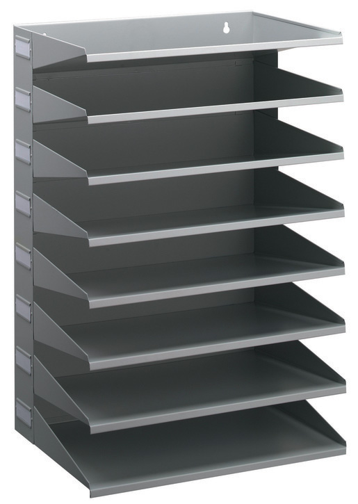 Durable 3361 10 Metalowy sorter do dokumentów 8 półek poziomy szary