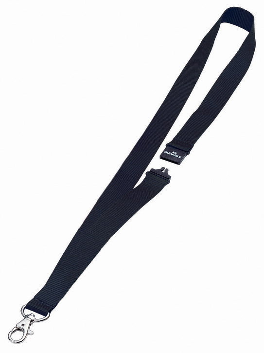 Durable 8137 01 Czarna smycz do identyfikatorów 20mm 10 szt