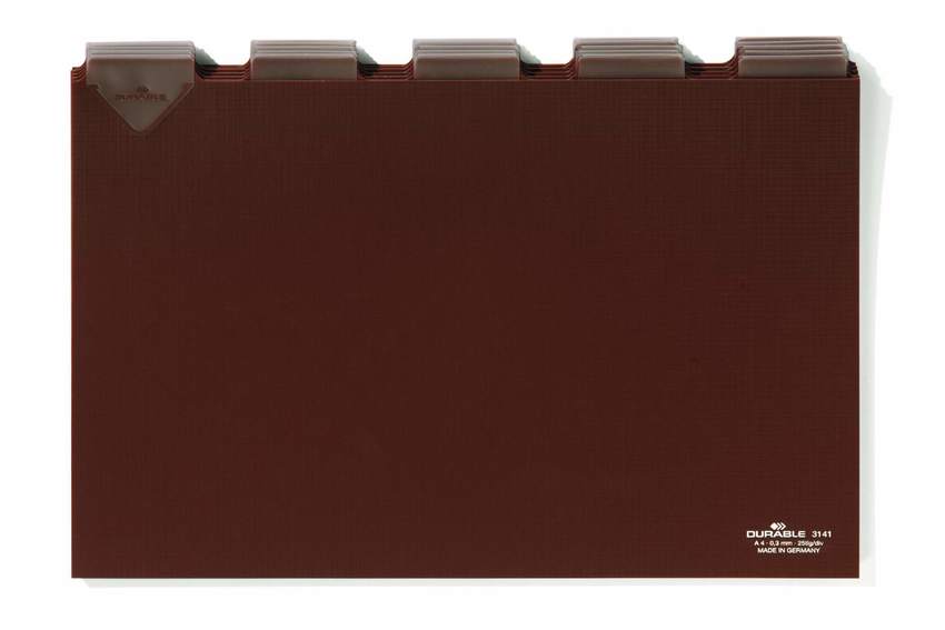 Durable 3141 11 Przekładki A4 sztywne poziome 5/5 do kartotek op.25 szt.