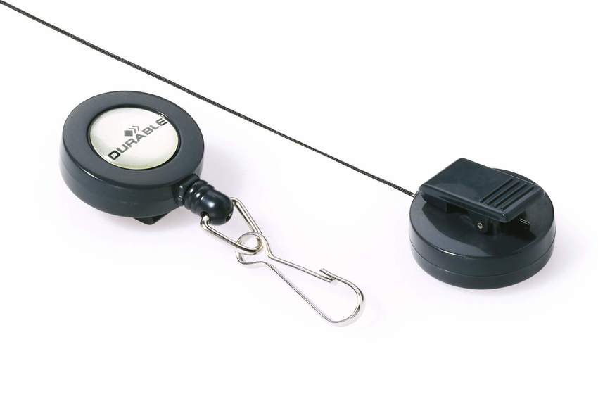 Durable 8221 58 Mechanizm ściągający z karabińczykiem, skipass op. 10 szt.