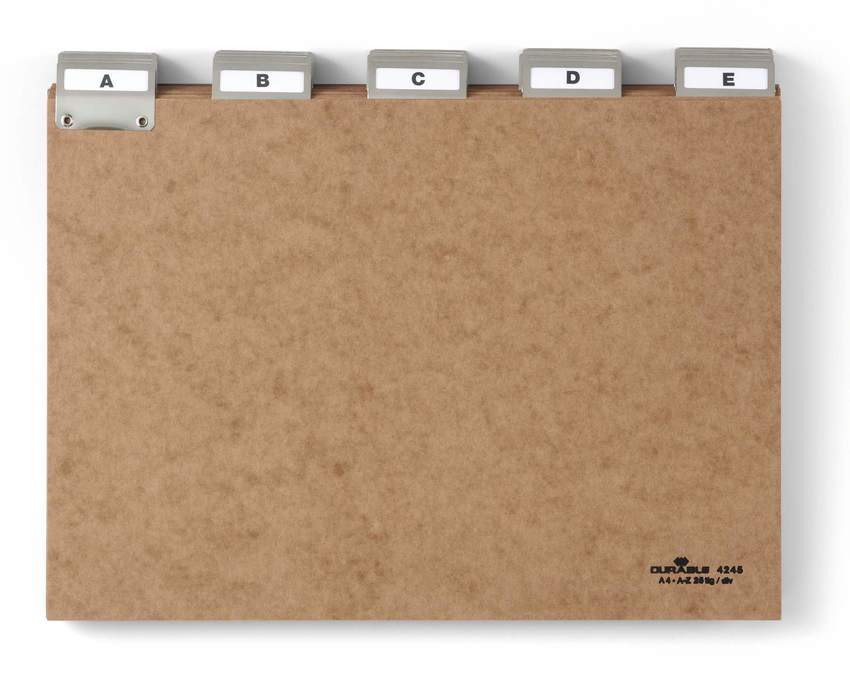Durable 4245 11 Przekładki A4 5/5 (A-Z) z mocnego preszpanu op.25 szt.