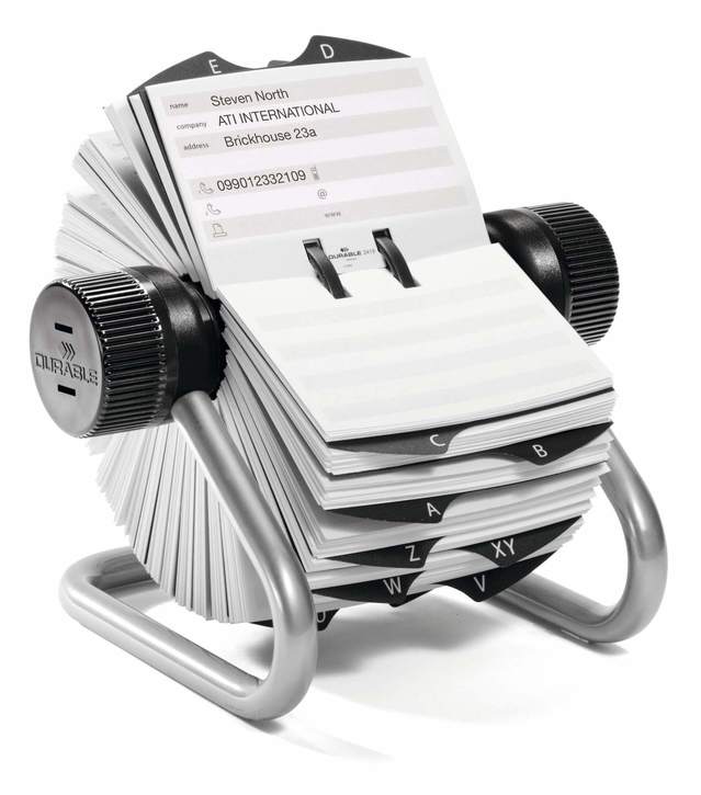 Durable 2482 23 TELINDEX kartoteka teleadresowa obrotowa srebrna