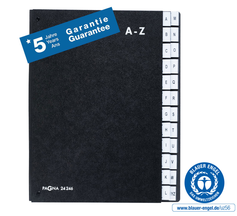 Pagna 2424604 Teczka skorowidz oprawa tekturowa 1-24 (A-Z) czarna 
