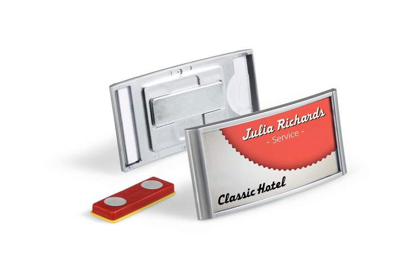 Durable 8542 23 Identyfikator aluminiowy Classic 34 x 74 mm z magnesem 10 szt.