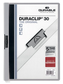 Durable 2200 10 Skoroszyt zaciskowy DURACLIP do 30 kartek szary