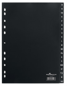 Durable 6168 01 Przekładki z tworzywa PP A4 nadruk A-Z kolor czarny