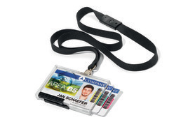 Durable 8925 01 Etui 54x85mm na trzy karty identyfikacyjne na smyczy op 10 szt