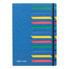 Pagna 24141 02 Teczka skorowidz 12 częściowa, preszpanowa niebieska