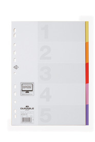 Durable 6732 27 Przekładki z tworzywa indeksy 5 częściowe VARICOLOR