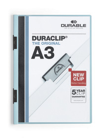 Durable 2218 06 Skoroszyt zaciskowy DURACLIP do 60 kartek format A3 niebieski