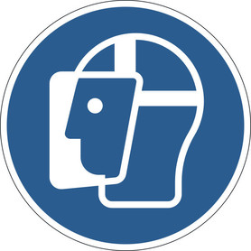 1032 06 Znaki bezpieczeństwa i ostrzegawcze UŻYJ OSŁONY TWARZY ISO 7010 ø 430mm usuwalna