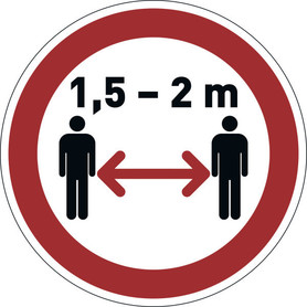 1041 03 Znaki bezpieczeństwa i ostrzegawcze ZACHOWAJ ODSTĘP ISO 7010 ø 430mm usuwalna