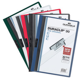 Durable 2227 00 Skoroszyt zaciskowy DURACLIP do 30 kartek mix kolorów 5 szt.