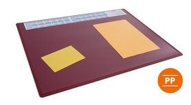 Durable 722303 Podkład na biurko 650x500 mm z przezroczystą nakładką PP czerwony
