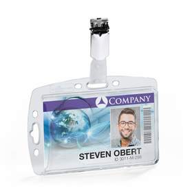 Durable 8956 19 Etui akrylowe na 1 kartę magnetyczną z kombi klipem 1 szt.