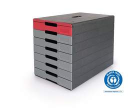 Pojemnik z szufladami IDEALBOX PRO 7 kolor czerwony Durable 776303
