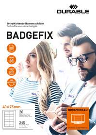 Durable 8334 02 Identyfikatory samoprzylepne 40x75 mm z materiału 540 etykiet