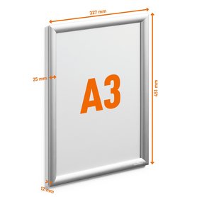 Aluminiowa ramka zatrzaskowa A3 Durable 5034 23 srebrna OUTDOOR