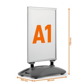 Potykacz na chodnik aluminiowy A1 uchylny Durable 5067 23 srebrny OUTDOOR