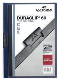 Durable 2200 28 Skoroszyt zaciskowy DURACLIP do 30 kartek ciemno granatowy