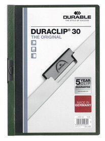 Durable 2200 32 Skoroszyt zaciskowy DURACLIP do 30 kartek ciemno zielony