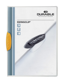 Durable 2260 04 Skoroszyt zaciskowy z klipsem odchylanym SWINGCLIP 30 żółty