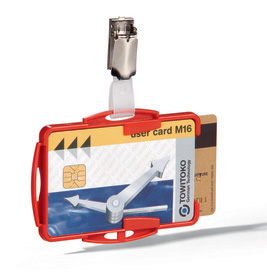 Durable 8218 03 Etui do 2 kart magnetycznych identyfikacyjnych, z klipem 25 szt