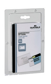Durable 8608 19 Identyfikatory 40x75mm 10 szt. w opakowaniu zapinane na agrafkę