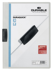Durable 2270 02 Skoroszyt zaciskowy z plastikowym klipem DURAQUICK 20 biały