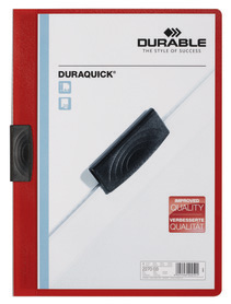Durable 2270 03 Skoroszyt zaciskowy z plastikowym klipem DURAQUICK 20 czerwony