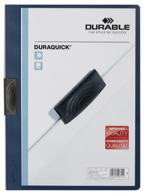 Durable 2270 07 Skoroszyt zaciskowy z plastikowym klipem DURAQUICK 20 granatowy