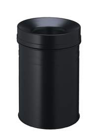 Durable 3325 01 Kosz na śmiecie metalowy 15 lit. pokrywa gasząca ogień - czarny