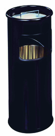 Durable 3330 01 Kosz na śmiecie okrągły metalowy z popielnicą 17+2 l. czarny