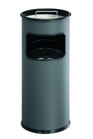 Durable 3330 58 Kosz na śmiecie okrągły metalowy z popielnicą 17+2 l. antracyt