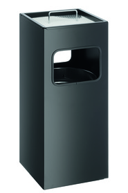 Durable 3331 01 Kosz na śmiecie kwadratowy metalowy z popielnicą 17+2 l. czarny