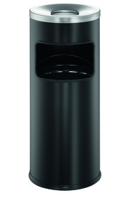  Durable 3332 01 Kosz na śmiecie SAFE, metalowy z popielnicą 17+2 l. czarny
