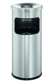  Durable 3332 23 Kosz na śmiecie SAFE, metalowy z popielnicą 17+2 l. srebrny