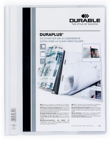 Durable 2579 02 DURAPLUS Skoroszyt prezentacyjny z krystaliczną przednią kieszenią biały