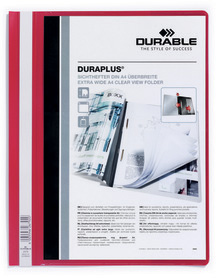 Durable 2579 03 DURAPLUS Skoroszyt prezentacyjny z krystaliczną przednią kieszenią czerwony