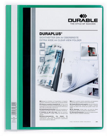 Durable 2579 05 DURAPLUS Skoroszyt prezentacyjny z krystaliczną przednią kieszenią zielony