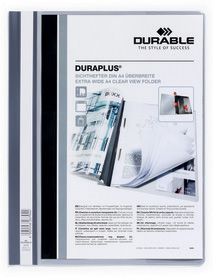 Durable 2579 10 DURAPLUS Skoroszyt prezentacyjny z krystaliczną przednią kieszenią szary