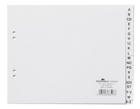 Durable 6100 02 Przekładki PP A4 nadruk A-Z białe A4 poziome w j. niemieckim