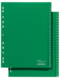 Durable 6157 05 Przekładki z tworzywa z nadrukiem 1-52 tłoczone zielone