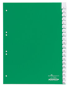Durable 6223 05 Przekładki PP A4 zielone z wsuwanymi indeksami 20 szt.