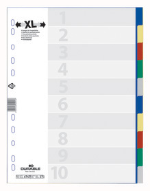 Durable 6747 27 Przekładki PP A4+ XL kolorowe bez nadruku 10 szt.