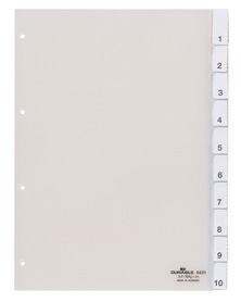 Durable 6821 19 Przekładki PP A4 przezroczyste z wymiennymi indeksami 10 szt.