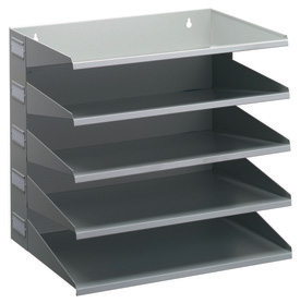Durable 3360 10 Metalowy sorter do dokumentów 5 półek poziomy szary